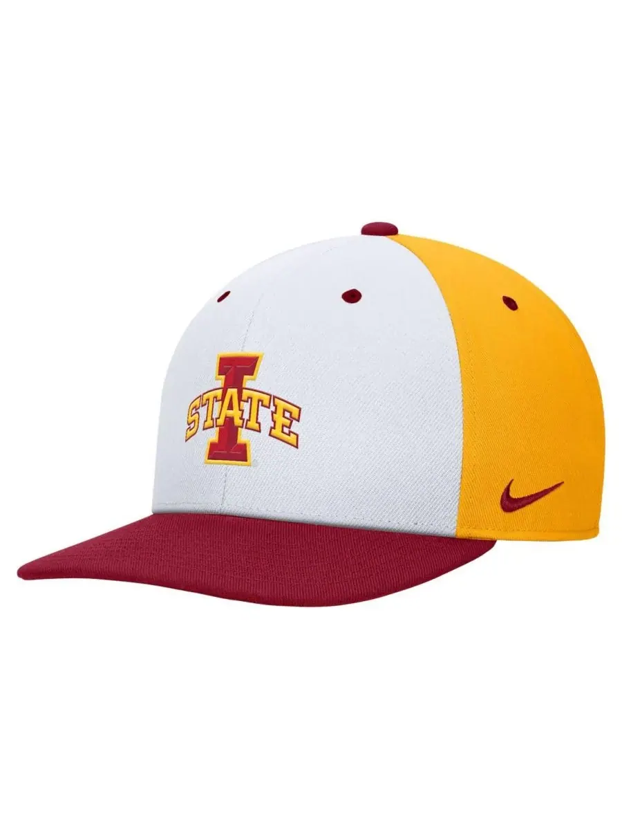 Nike Мужская бело-золотая бейсболка Iowa State Cyclones Pro Performance Snapback — изображение 2 из 3, белый золотистый
