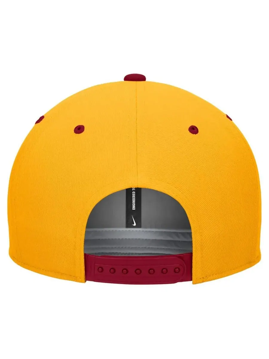 Nike Мужская бело-золотая бейсболка Iowa State Cyclones Pro Performance Snapback — изображение 3 из 3, белый золотистый