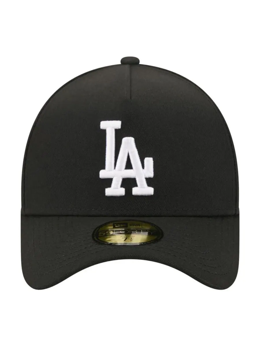 Мужская черная бейсболка Los Angeles Dodgers A-Frame 59FORTY Fitted Hat New Era — изображение 2 из 5, черный
