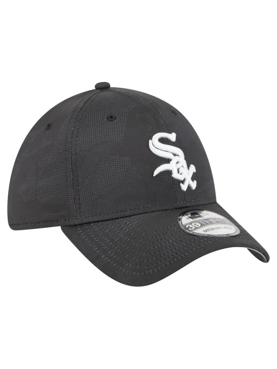 New Era Мужская черная кепка Chicago White Sox с камуфляжным рисунком 39THIRTY Flex — изображение 4 из 5, черный