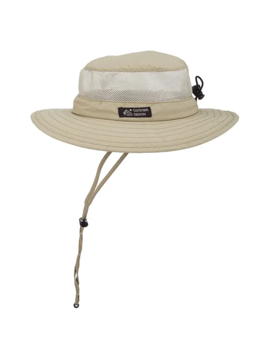 Шляпа с широкими полями и сетчатыми вставками Supplex Big Brim Mesh Sides Hat Dorfman Pacific — изображение 2 из 5, хаки
