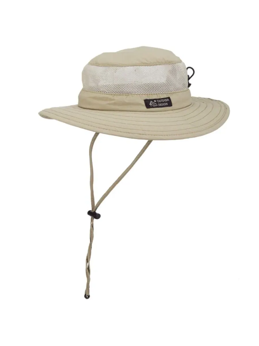 Шляпа с широкими полями и сетчатыми вставками Supplex Big Brim Mesh Sides Hat Dorfman Pacific — изображение 4 из 5, хаки
