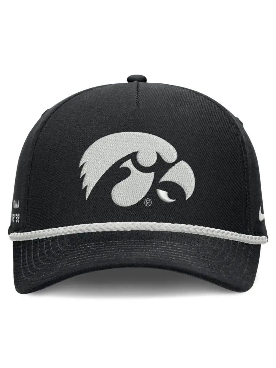 Бейсболка Nike Iowa Hawkeyes Rope Rise Adjustable Hat — изображение 2 из 4, черный