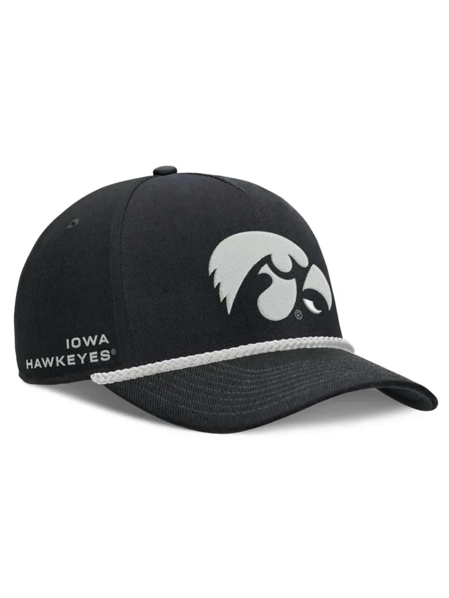 Бейсболка Nike Iowa Hawkeyes Rope Rise Adjustable Hat — изображение 3 из 4, черный