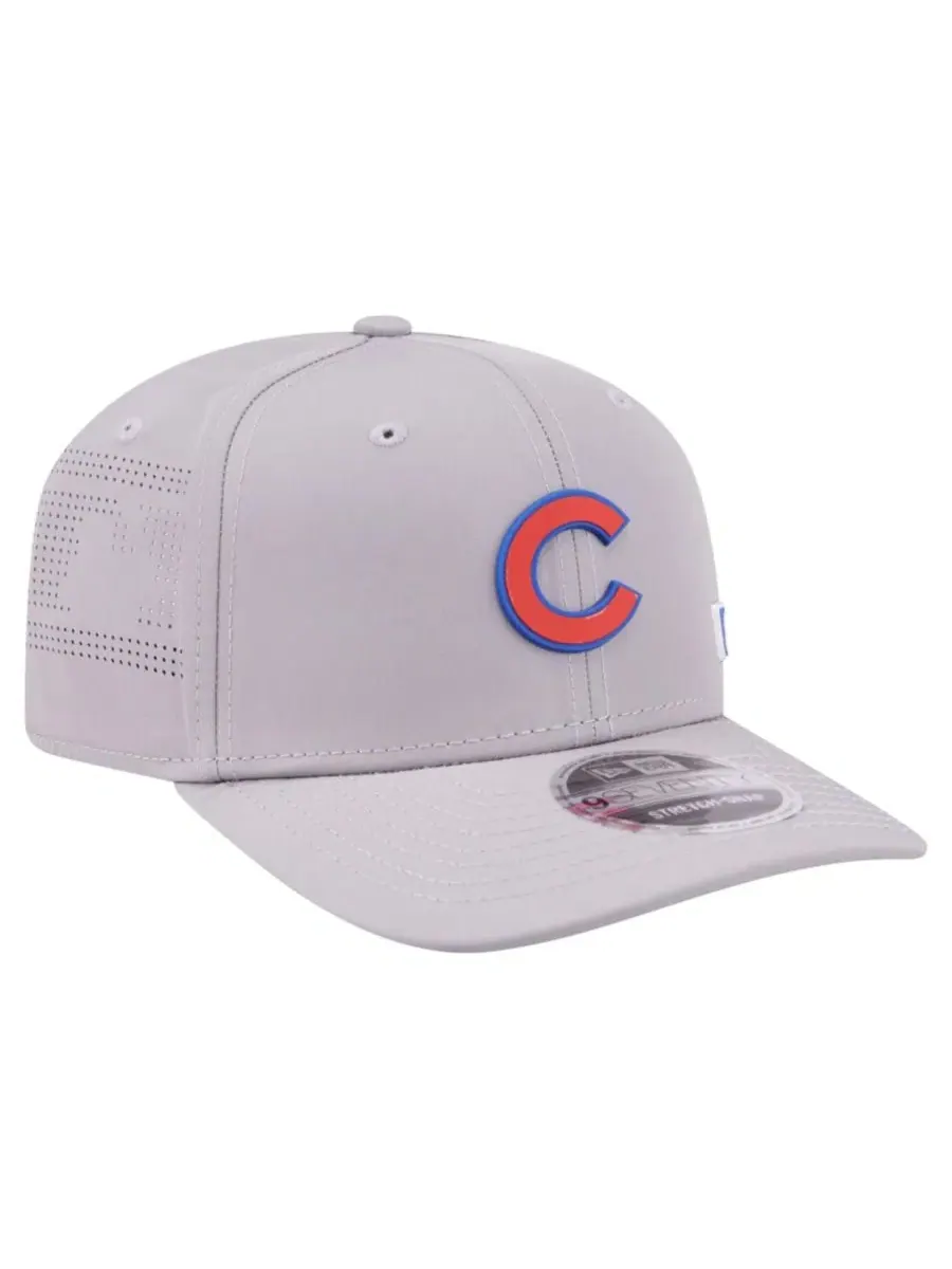 Кепка с полукруглым козырьком, лазерная перфорация, Chicago Cubs New Era — изображение 4 из 5, серый