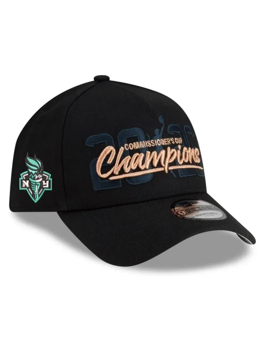 Кепка New York Liberty 2026 WNBA Commissioner's Cup Champions A-Frame 9FORTY New Era — изображение 1 из 5, черный