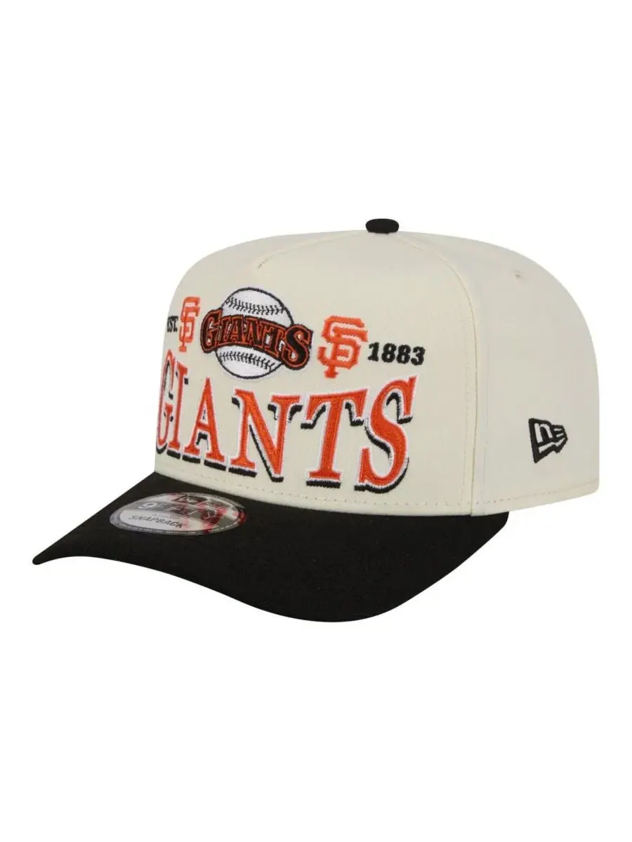 Бейсболка New Era San Francisco Giants Throwback Tri-Hit A-Frame 9FIFTY — изображение 1 из 5, кремовый черный