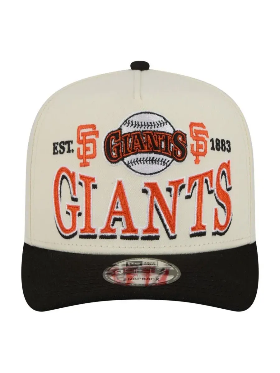 Бейсболка New Era San Francisco Giants Throwback Tri-Hit A-Frame 9FIFTY — изображение 2 из 5, кремовый черный