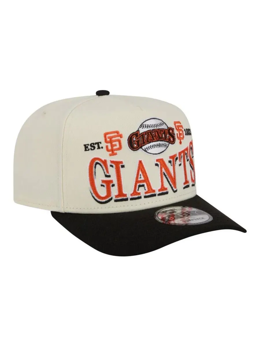 Бейсболка New Era San Francisco Giants Throwback Tri-Hit A-Frame 9FIFTY — изображение 3 из 5, кремовый черный