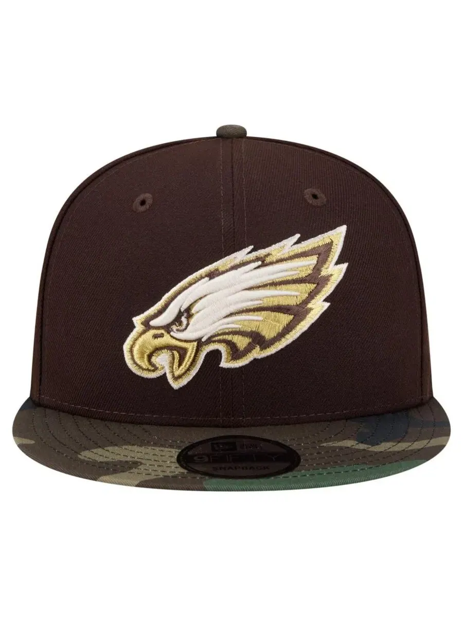 Кепка-снапбек с принтом Burnt Wood Camo New Era — изображение 2 из 5, темный коричневый