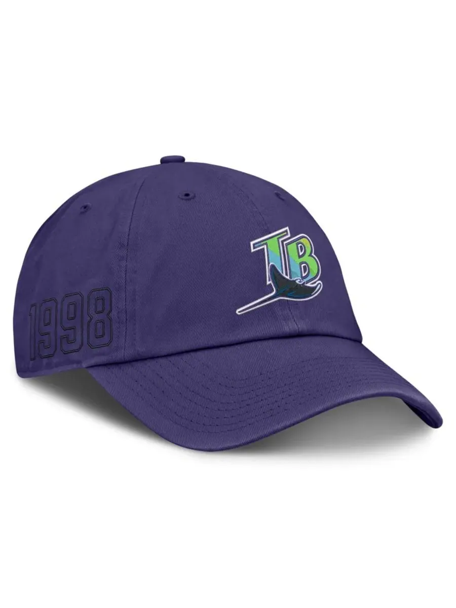 Бейсболка ретро Tampa Bay Rays Cooperstown Club с прямым козырьком Nike — изображение 1 из 4, фиолетовый