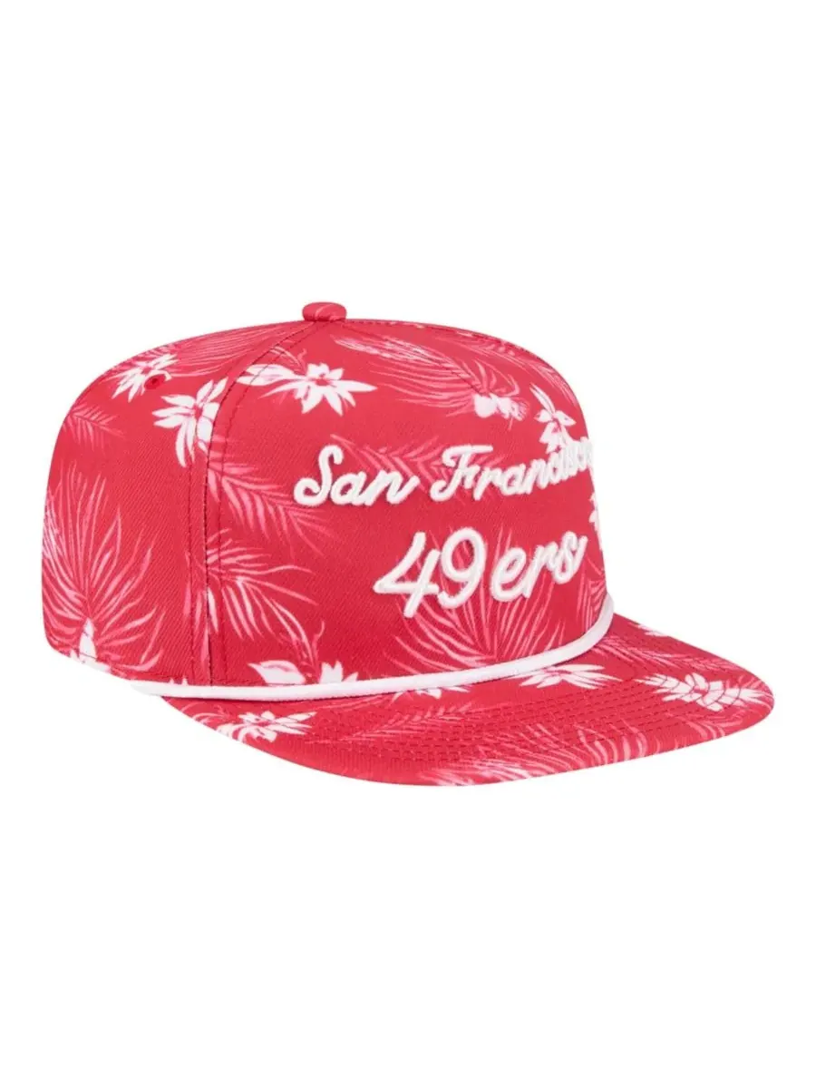 Кепка-снапбек с принтом Palm Print A-Frame 9FIFTY New Era — изображение 3 из 5, алый