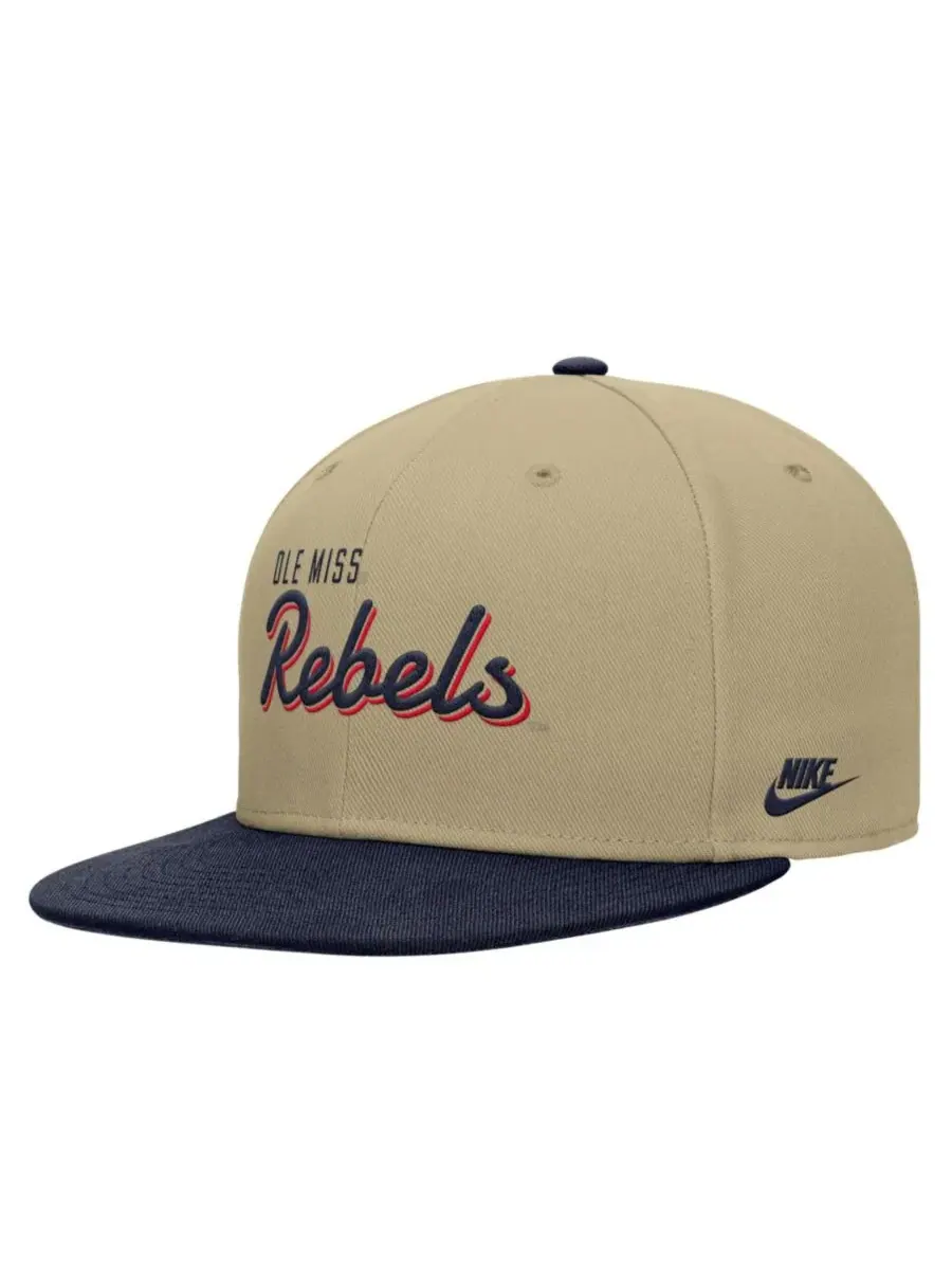 Кепка Nike Ole Miss Rebels Pro Dri-FIT Snapback — изображение 2 из 3, бежевый темно-синий