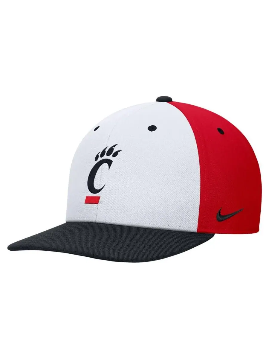 Nike Мужская бело-красная бейсболка Cincinnati Bearcats Pro Performance Snapback — изображение 3 из 3, белый красный
