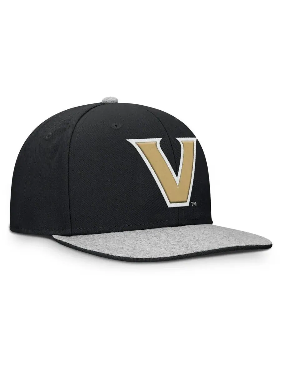 Fanatics Мужская черная бейсболка Vanderbilt Commodores Loden Snapback — изображение 3 из 4, черный серый