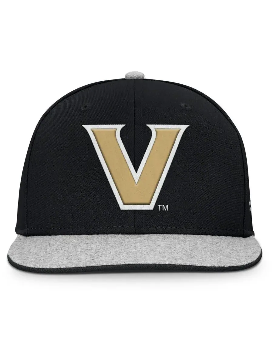 Fanatics Мужская черная бейсболка Vanderbilt Commodores Loden Snapback — изображение 4 из 4, черный серый