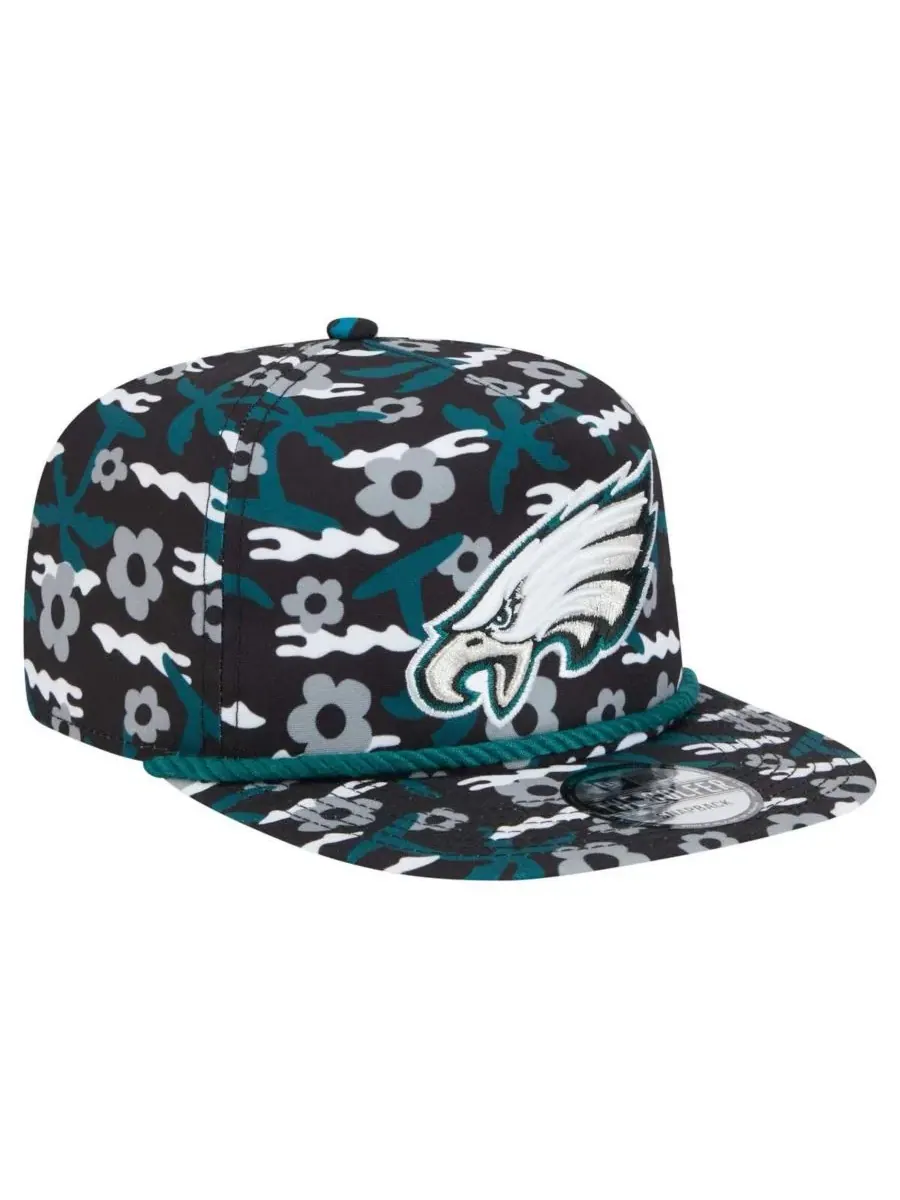 New Era Мужская черная бейсболка Philadelphia Eagles Wakey Wakey Golfer Snapback — изображение 4 из 5, черный