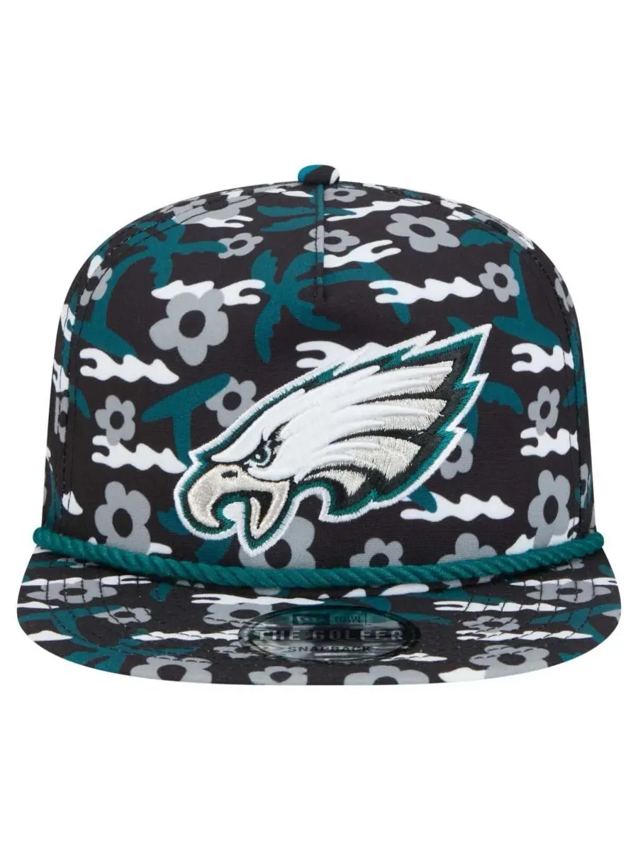 New Era Мужская черная бейсболка Philadelphia Eagles Wakey Wakey Golfer Snapback — изображение 5 из 5, черный