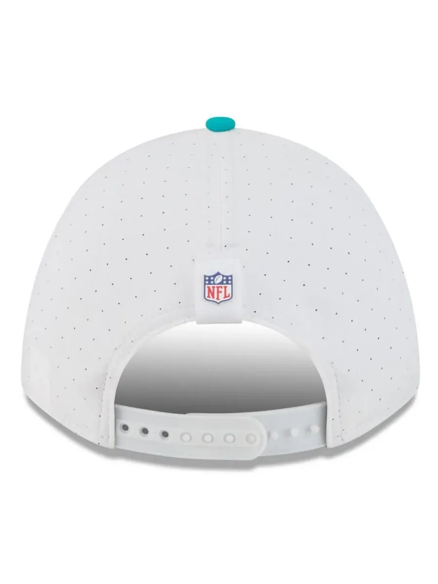 New Era Мужская белая/бирюзовая регулируемая кепка Miami Dolphins 2025 NFL Training Camp A-Frame — изображение 4 из 4