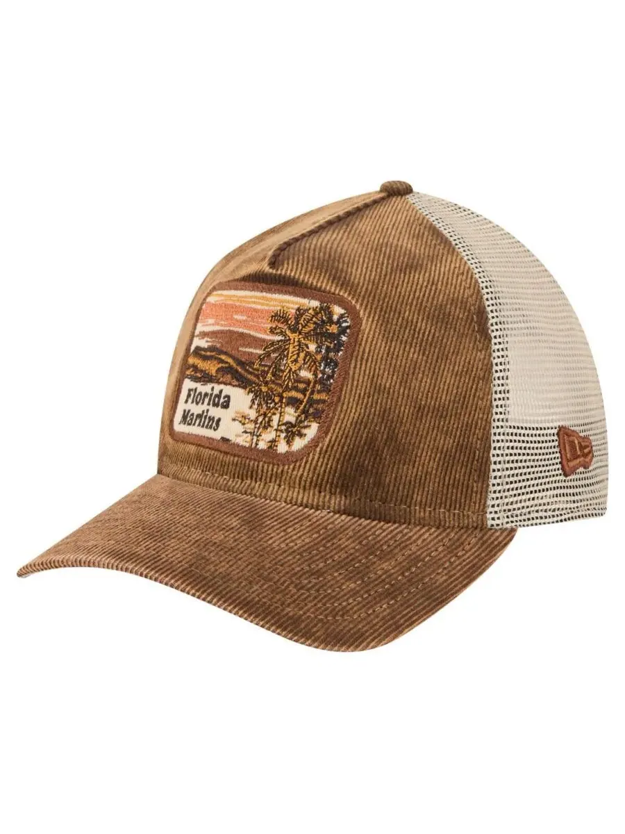 New Era Мужская темно-коричневая кепка-тракер Florida Marlins Vintage Landscape 9TWENTY с — изображение 4 из 5, коричневый