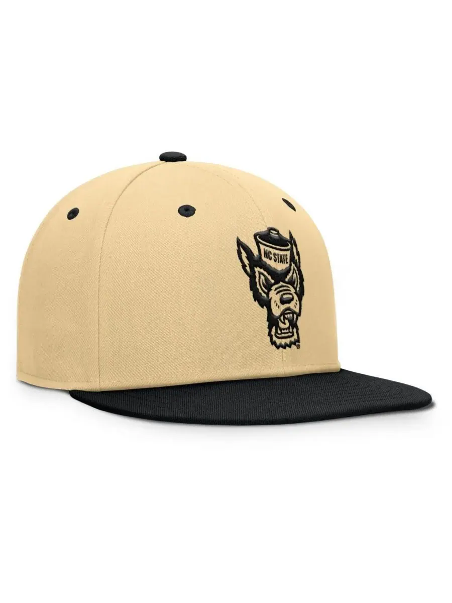 Fanatics Мужская золотисто-черная бейсболка NC State Wolfpack Balance Fitted Hat — изображение 3 из 4, хаки черный
