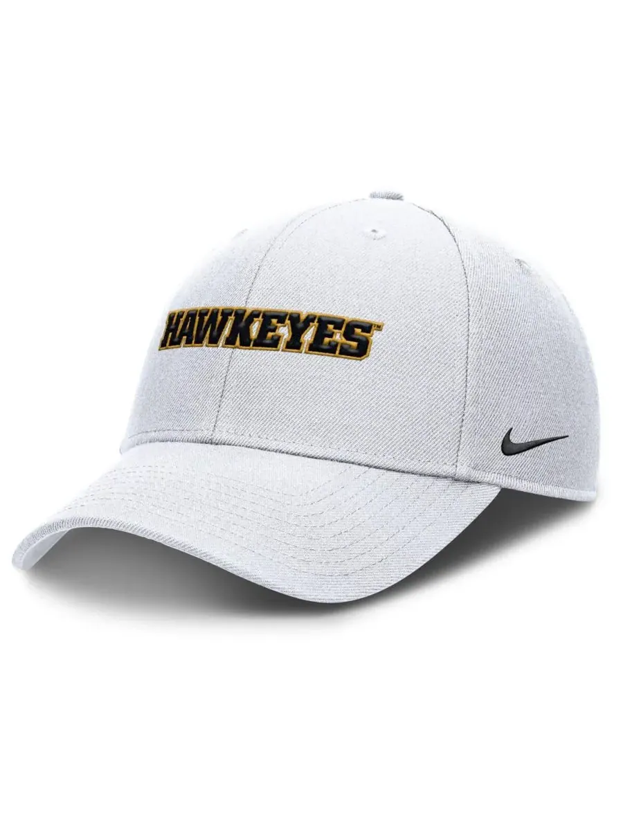 Nike Мужская белая регулируемая бейсболка Iowa Hawkeyes 2025 On-Field Rise Performance — изображение 1 из 4, белый