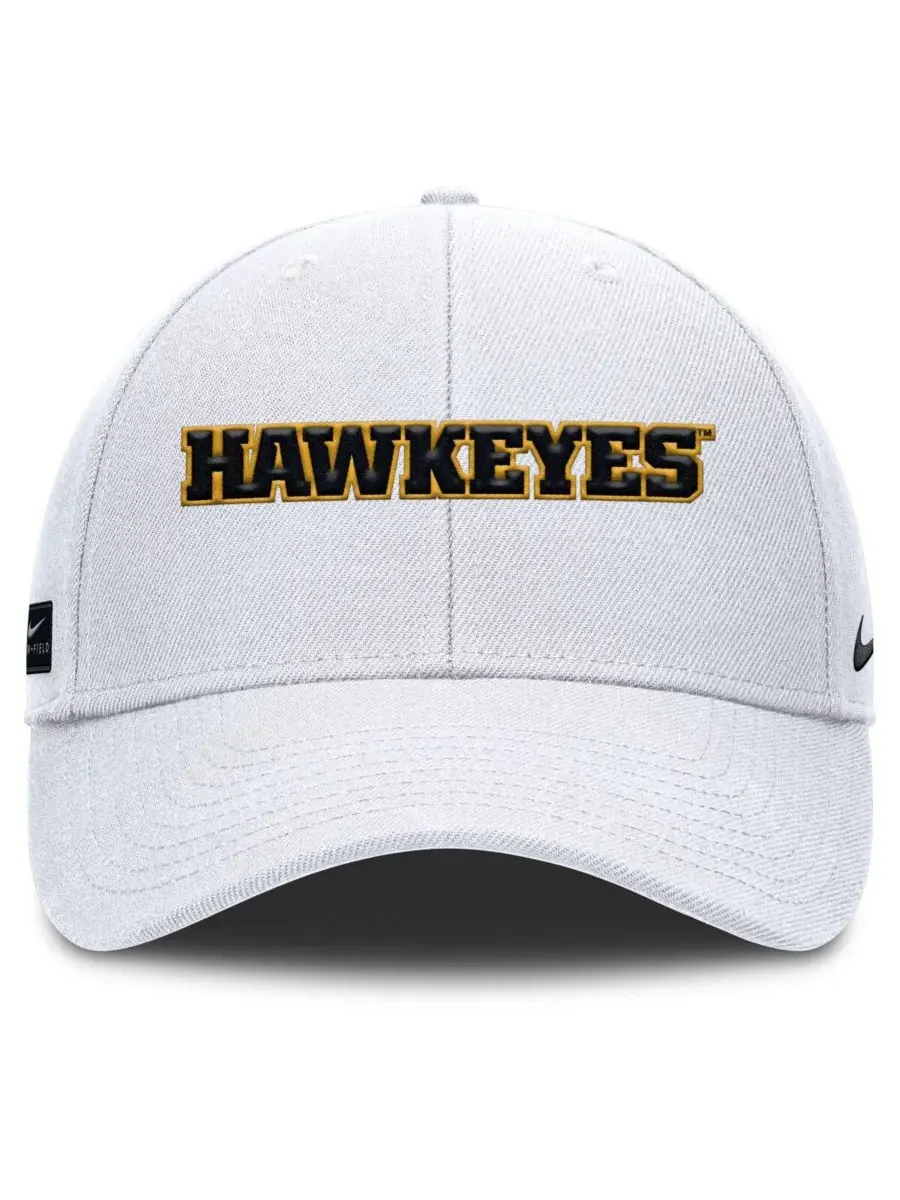 Nike Мужская белая регулируемая бейсболка Iowa Hawkeyes 2025 On-Field Rise Performance — изображение 2 из 4, белый