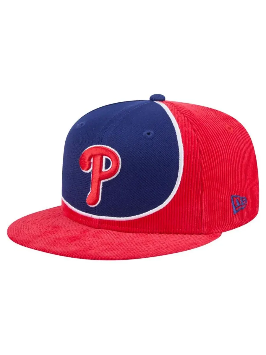 New Era Мужская вельветовая кепка-бейсболка Philadelphia Phillies в стиле ретро — изображение 1 из 5, красный