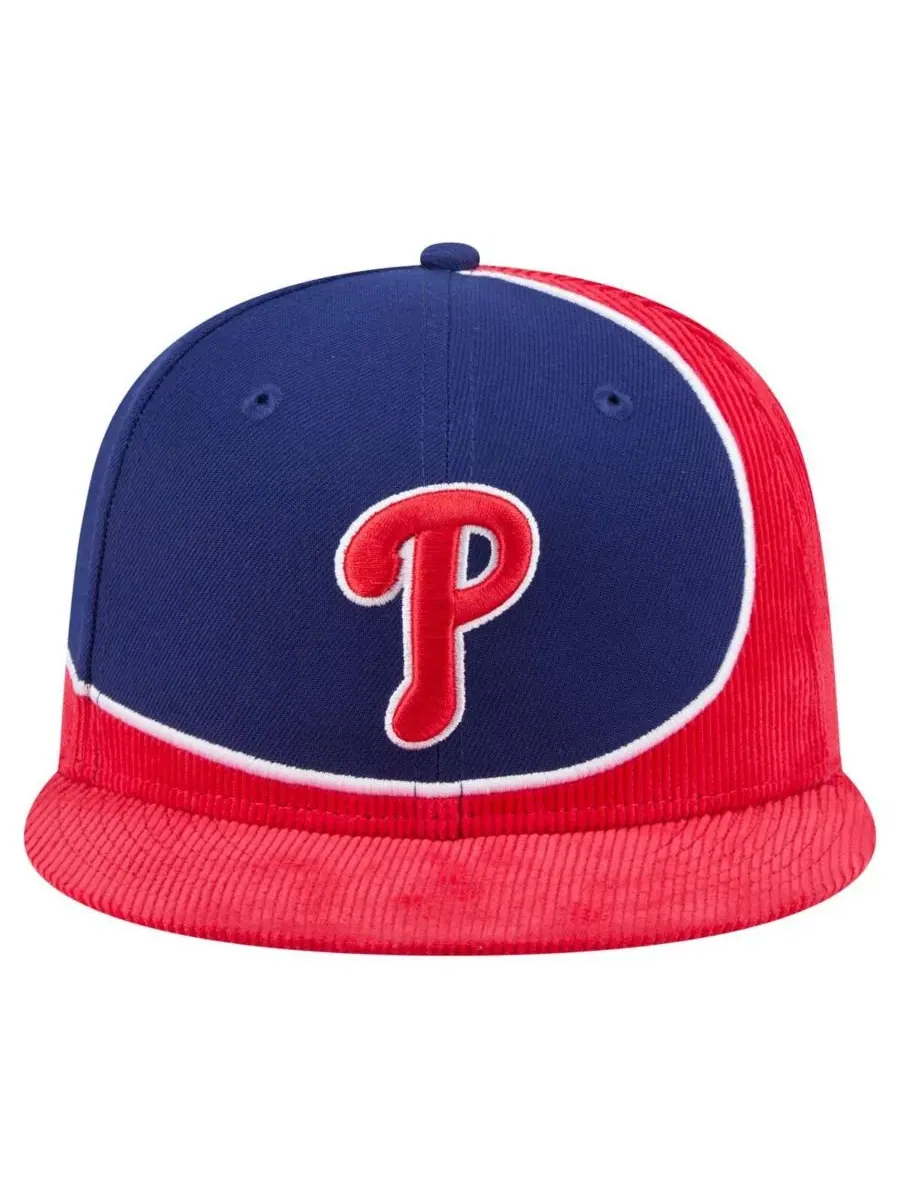 New Era Мужская вельветовая кепка-бейсболка Philadelphia Phillies в стиле ретро — изображение 2 из 5, красный