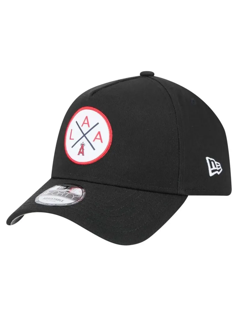 New Era Мужская черная регулируемая кепка Los Angeles Angels 9FORTY A-Frame — изображение 1 из 5, черный