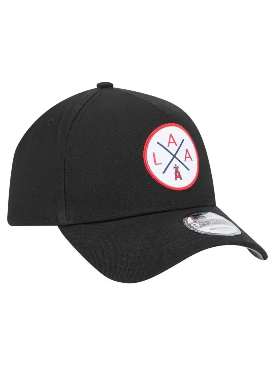New Era Мужская черная регулируемая кепка Los Angeles Angels 9FORTY A-Frame — изображение 3 из 5, черный