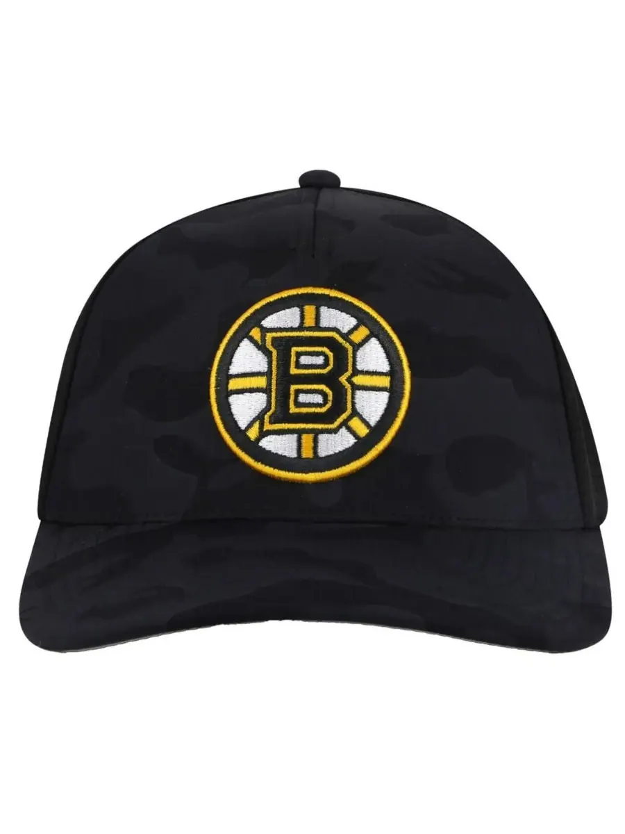 American Needle Мужская черная кепка Boston Bruins Valin Camo Super Tech с регулируемой высотой и — изображение 1 из 3