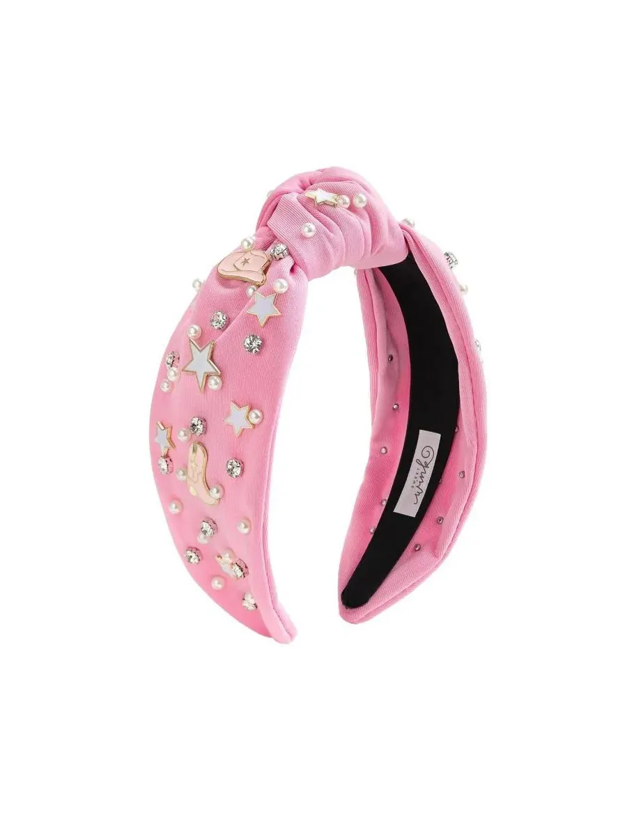Повязка на голову с кристаллами Cowgirl Cutie Western Gemstone Sweet Wink — изображение 1 из 5, розовый