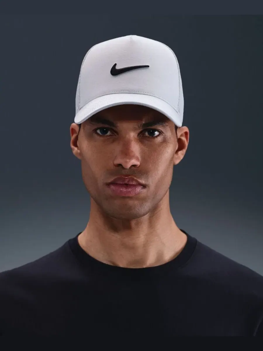 Кепка-тракер Nike Swoosh Rise с высокой посадкой — изображение 1 из 2, серый