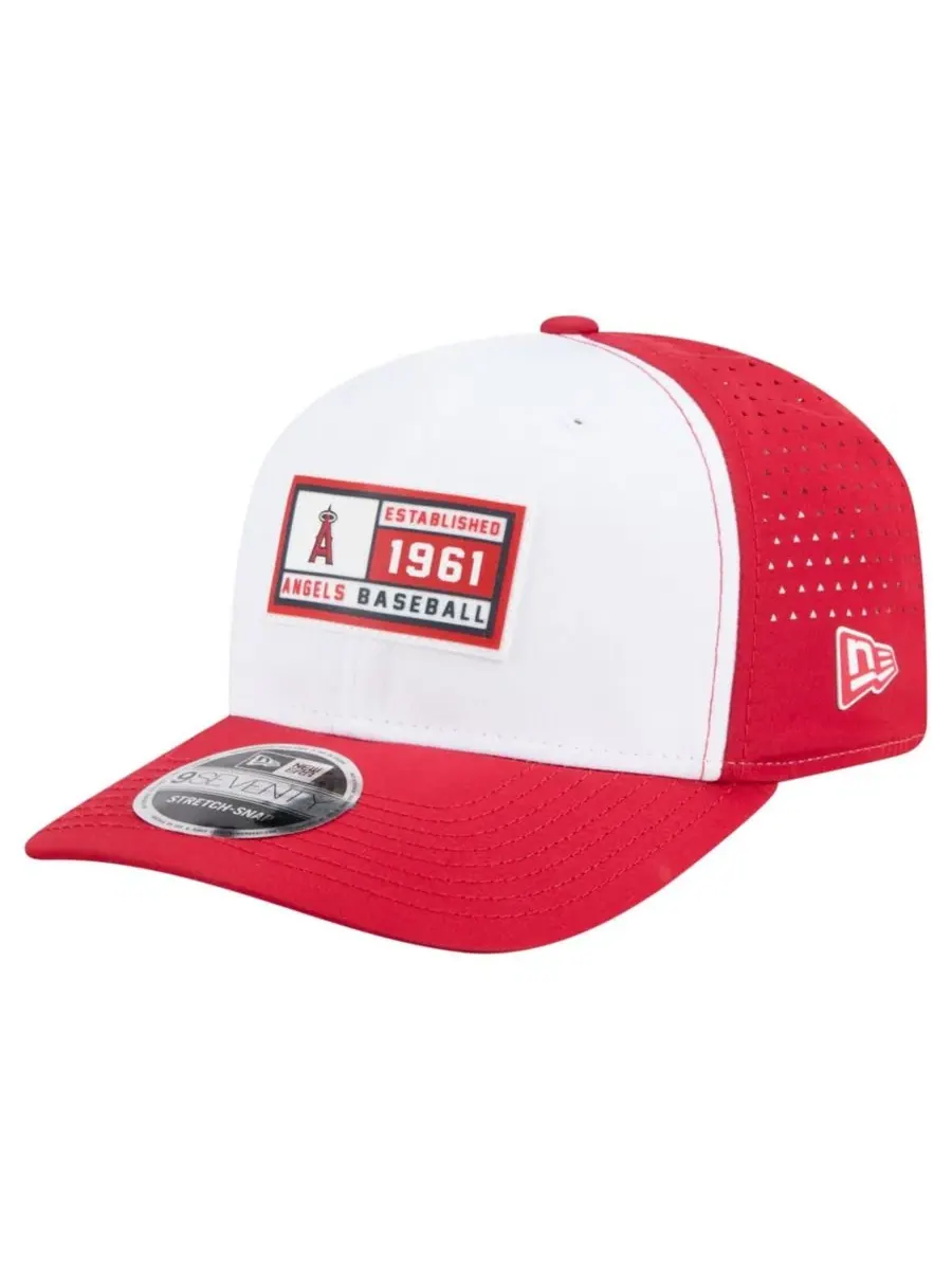 Кепка с козырьком New Era Los Angeles Angels Established Patch 9SEVENTY — изображение 1 из 5, белый красный
