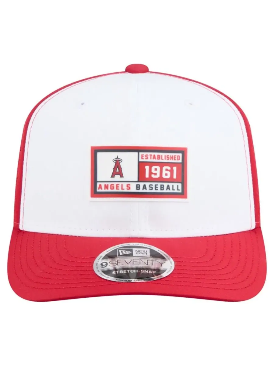 Кепка с козырьком New Era Los Angeles Angels Established Patch 9SEVENTY — изображение 2 из 5, белый красный