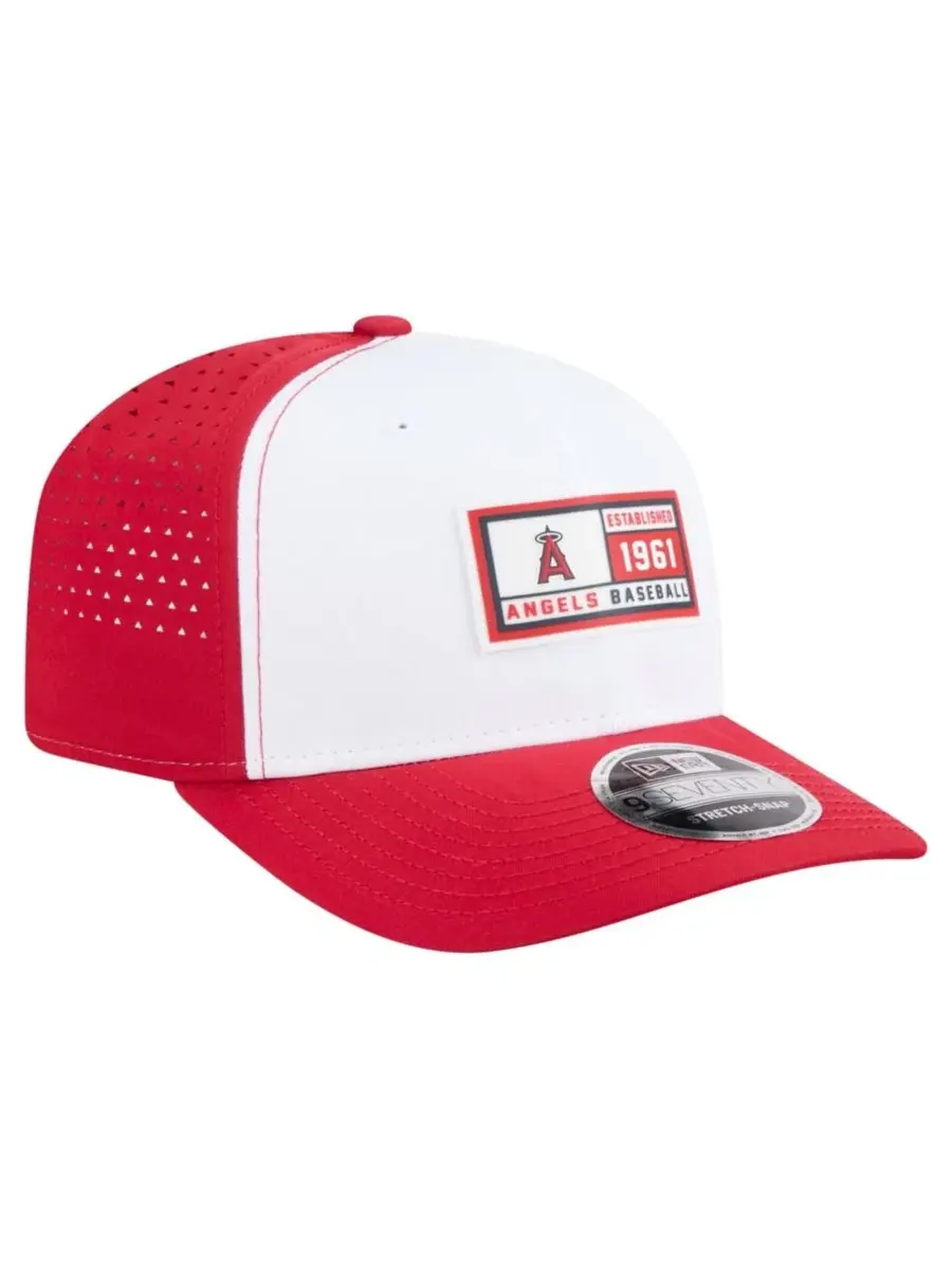 Кепка с козырьком New Era Los Angeles Angels Established Patch 9SEVENTY — изображение 3 из 5, белый красный