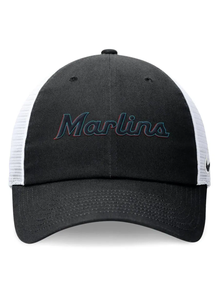 Кепка-тракер с вышитым логотипом Miami Marlins Nike — изображение 2 из 4, черный