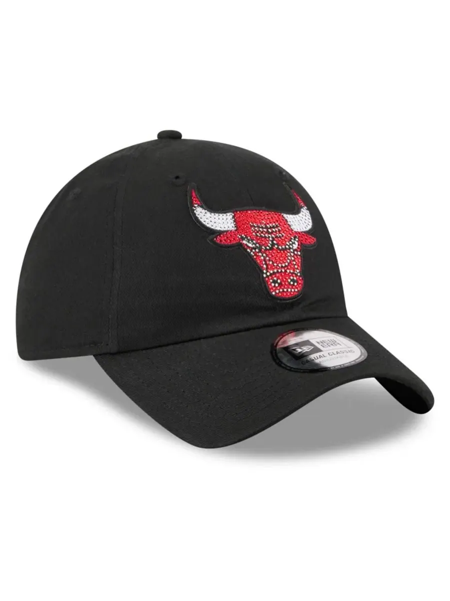 Кепка-бейсболка с вышивкой и пайетками Chicago Bulls Нью Эра — изображение 4 из 5, черный