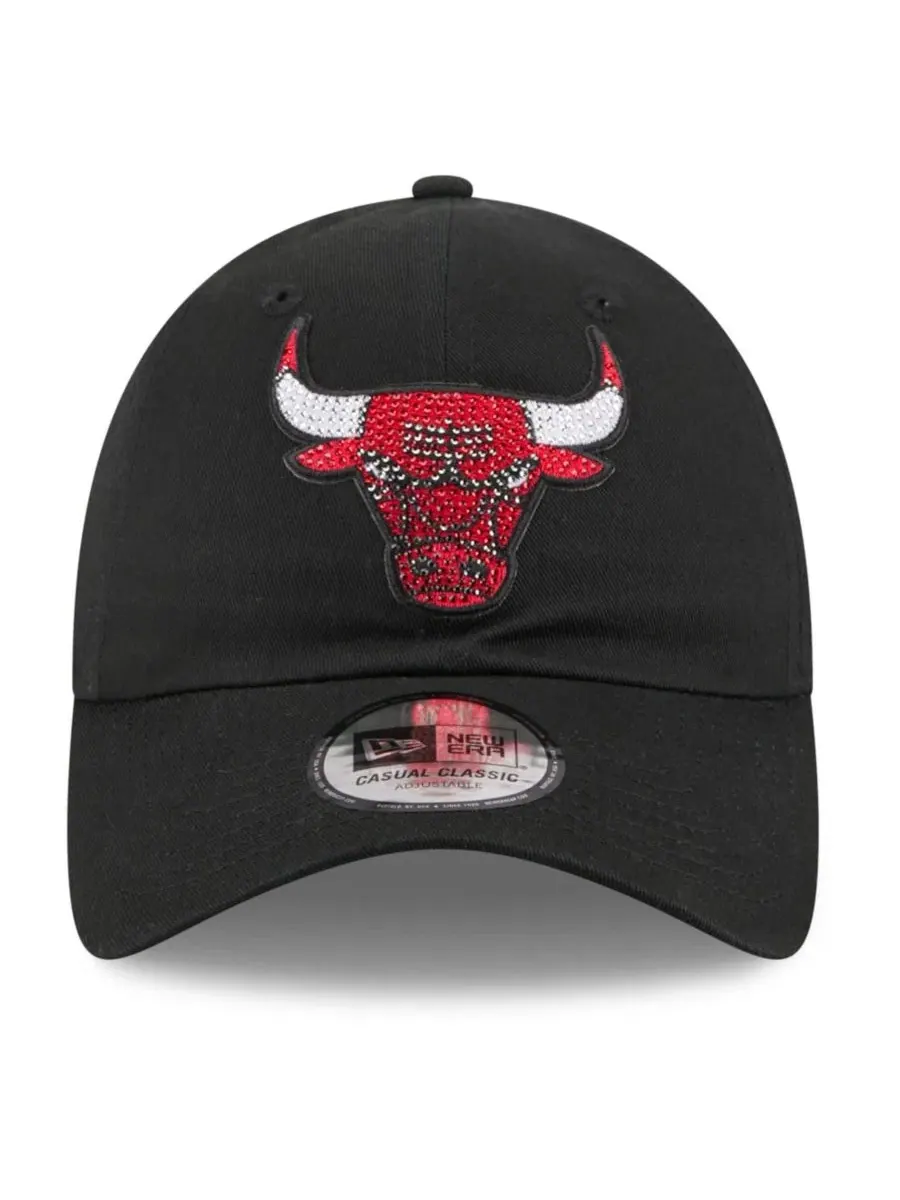 Кепка-бейсболка с вышивкой и пайетками Chicago Bulls Нью Эра — изображение 5 из 5, черный