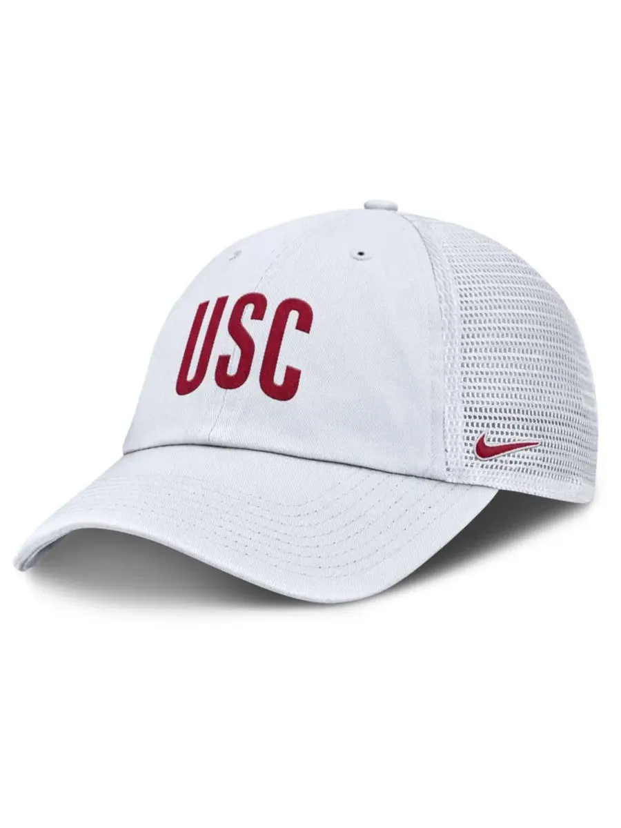 Кепка-тракер с вышивкой USC Trojans, бренд Nike — изображение 1 из 4, белый белый