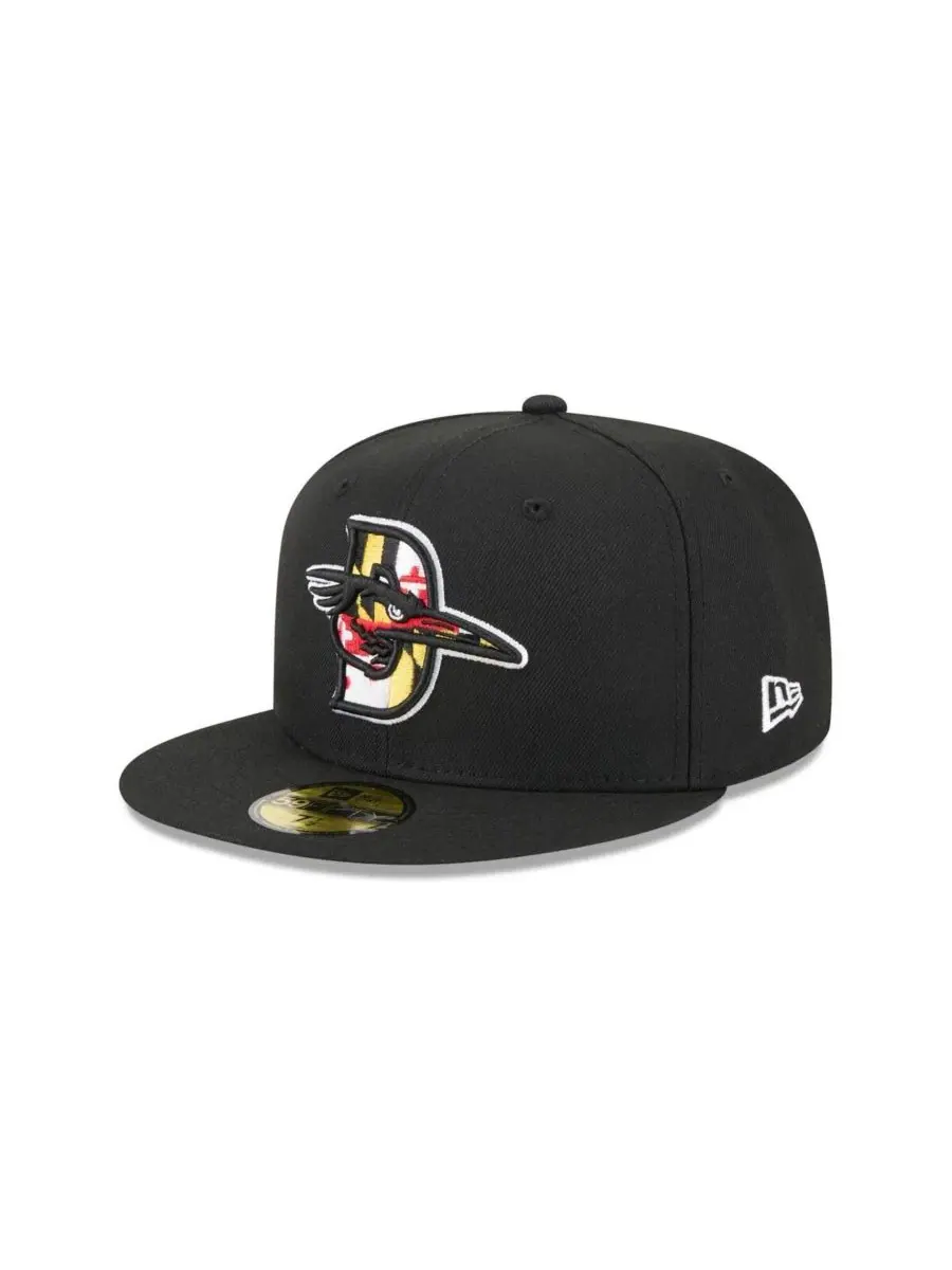 Кепка с высокой тульей с вышитым логотипом Delmarva Shorebirds New Era — изображение 1 из 4, черный