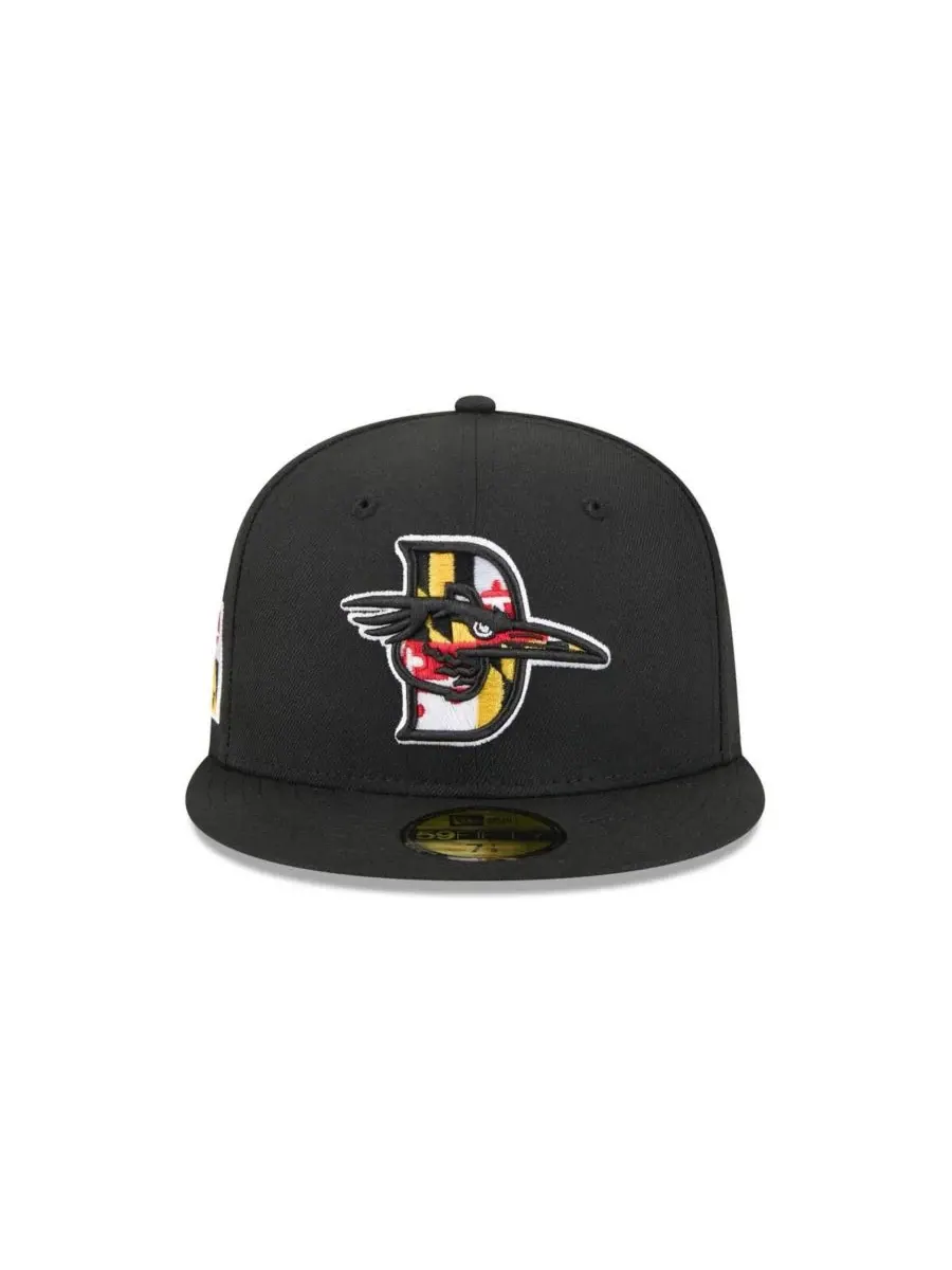 Кепка с высокой тульей с вышитым логотипом Delmarva Shorebirds New Era — изображение 2 из 4, черный