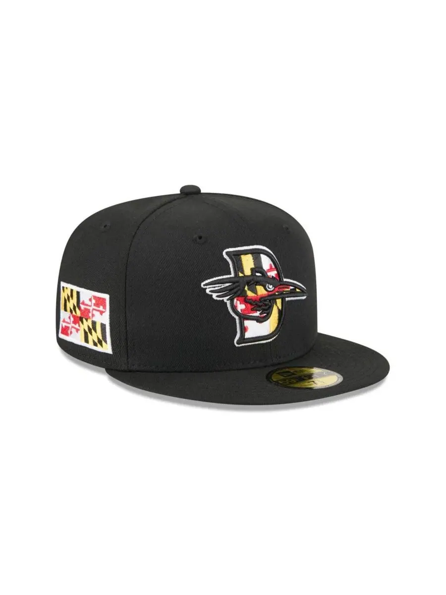 Кепка с высокой тульей с вышитым логотипом Delmarva Shorebirds New Era — изображение 3 из 4, черный