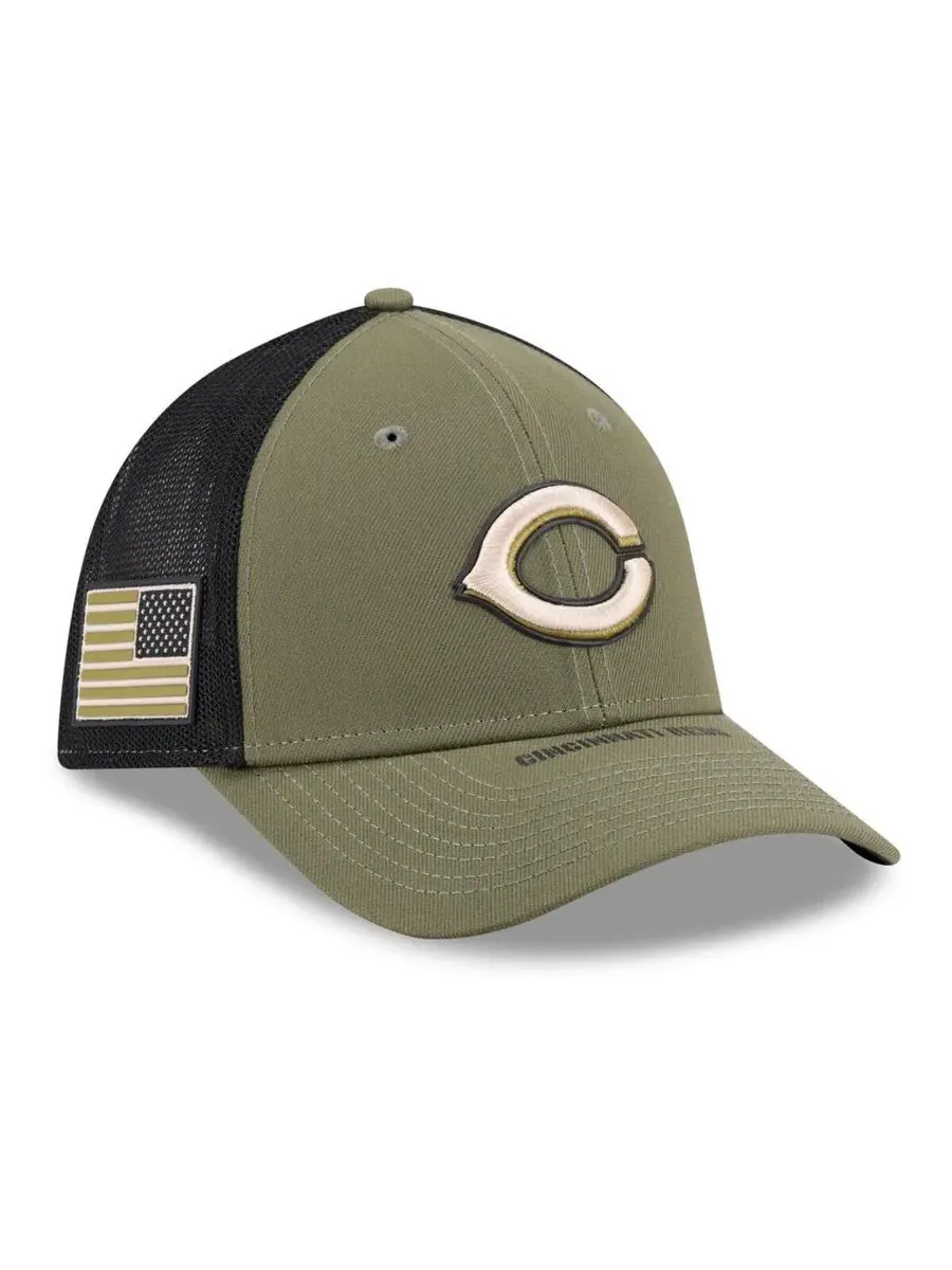 Кепка с вышивкой и флагом США, Cincinnati Reds 2026 Armed Forces Day 39THIRTY M-Crown Flex Hat New — изображение 1 из 5