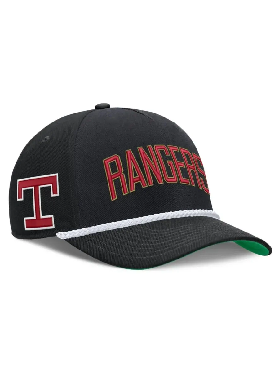 Кепка Nike Cooperstown Collection Rise с вышивкой Texas Rangers — изображение 1 из 5, черный зеленый