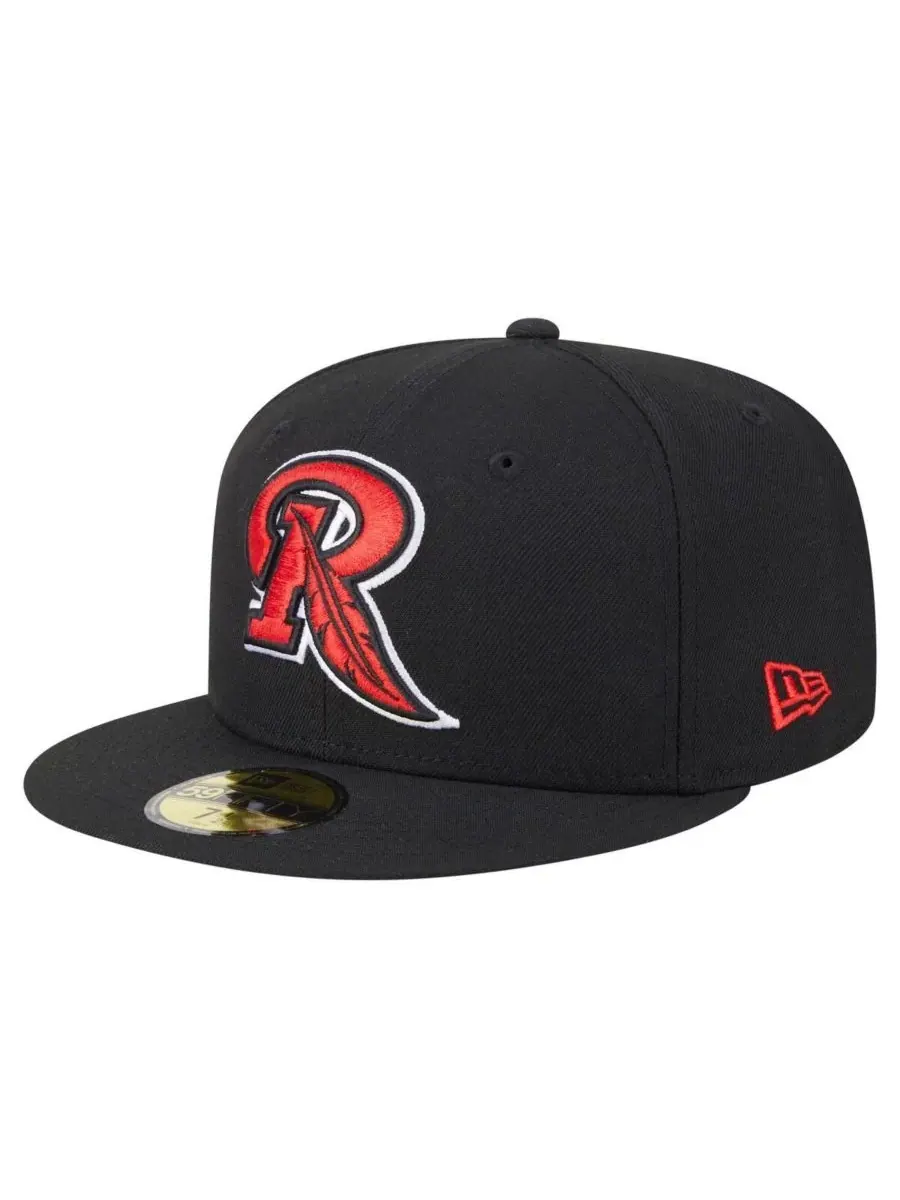 New Era Мужская черная бейсболка Rochester Red Wings из аутентичной коллекции 59FIFTY — изображение 1 из 4, черный