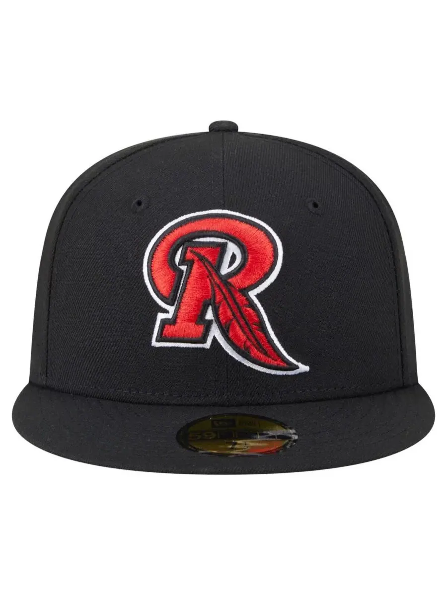 New Era Мужская черная бейсболка Rochester Red Wings из аутентичной коллекции 59FIFTY — изображение 2 из 4, черный