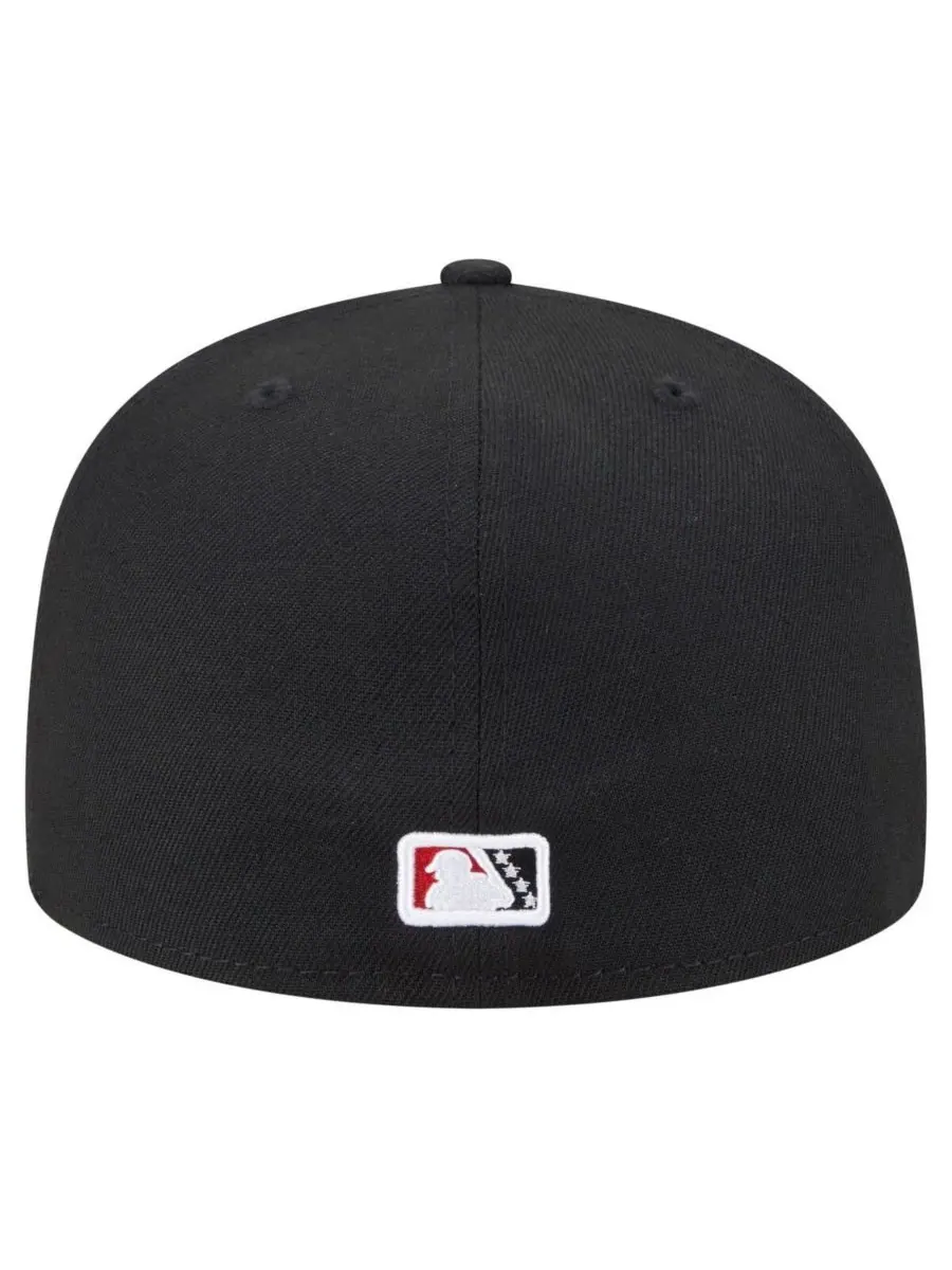 New Era Мужская черная бейсболка Rochester Red Wings из аутентичной коллекции 59FIFTY — изображение 4 из 4, черный