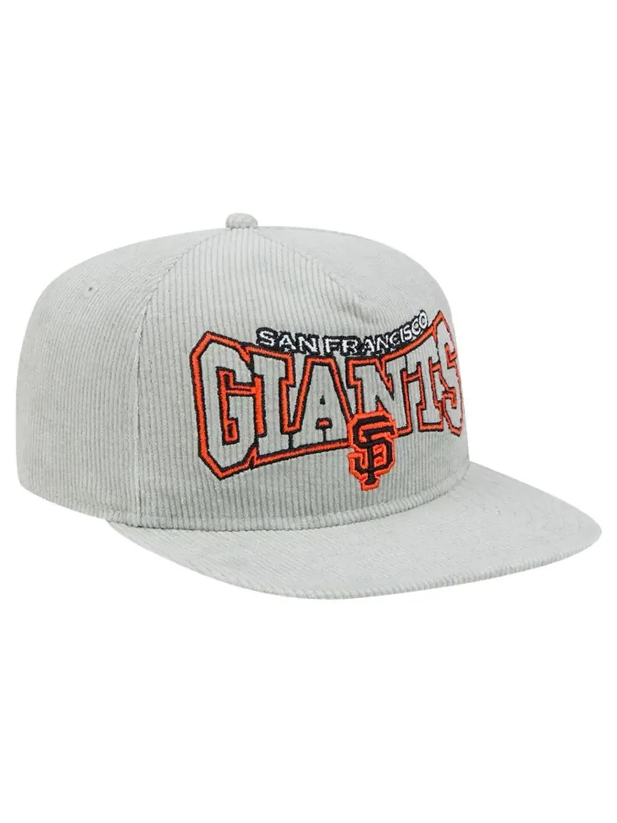 New Era Мужская серая вельветовая кепка-бейсболка San Francisco Giants с регулируемой застежкой — изображение 3 из 4, серый